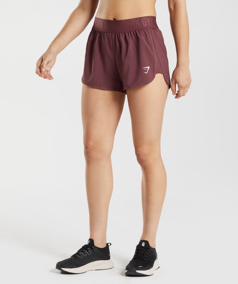 Women\'s Gymshark Training Loose Fit Shorts Dark Brown | CA 7318NA